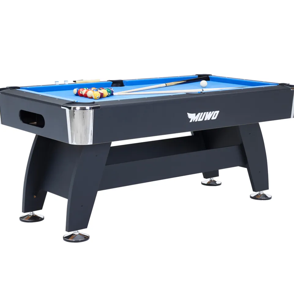 MUWO "Winner Pro" Billardtisch 183x102x81 cm schwarz blau
