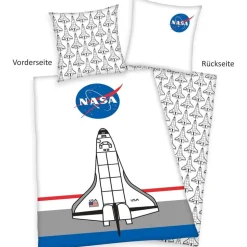 NASA Bettwäsche Set 135 x 200 cm + 80 x 80 cm Baumwolle 4006891966636