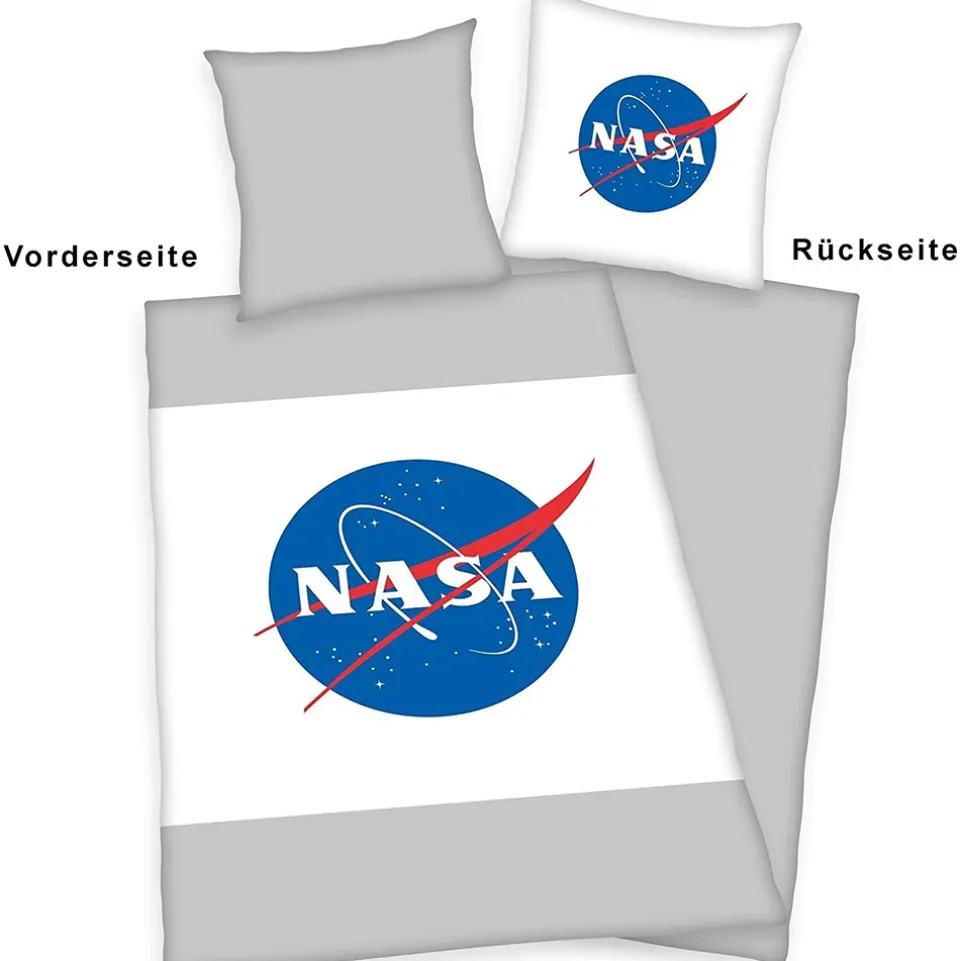 NASA Bettwäsche Set 135 x 200 cm + 80 x 80 cm Baumwolle 4006891965547
