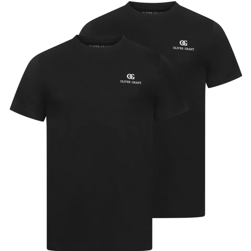 OLIVER GRANT® Herren Unterhemden Rundhals 2er-Pack schwarz 39493133