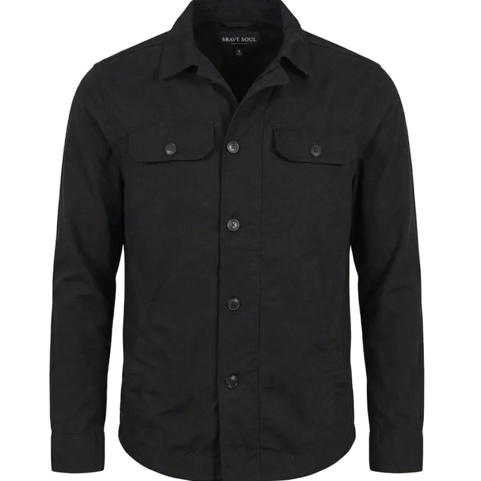 Process Black Button Herren Overshirt Hemdjacke MJK-PBOASIS-BLACK-1