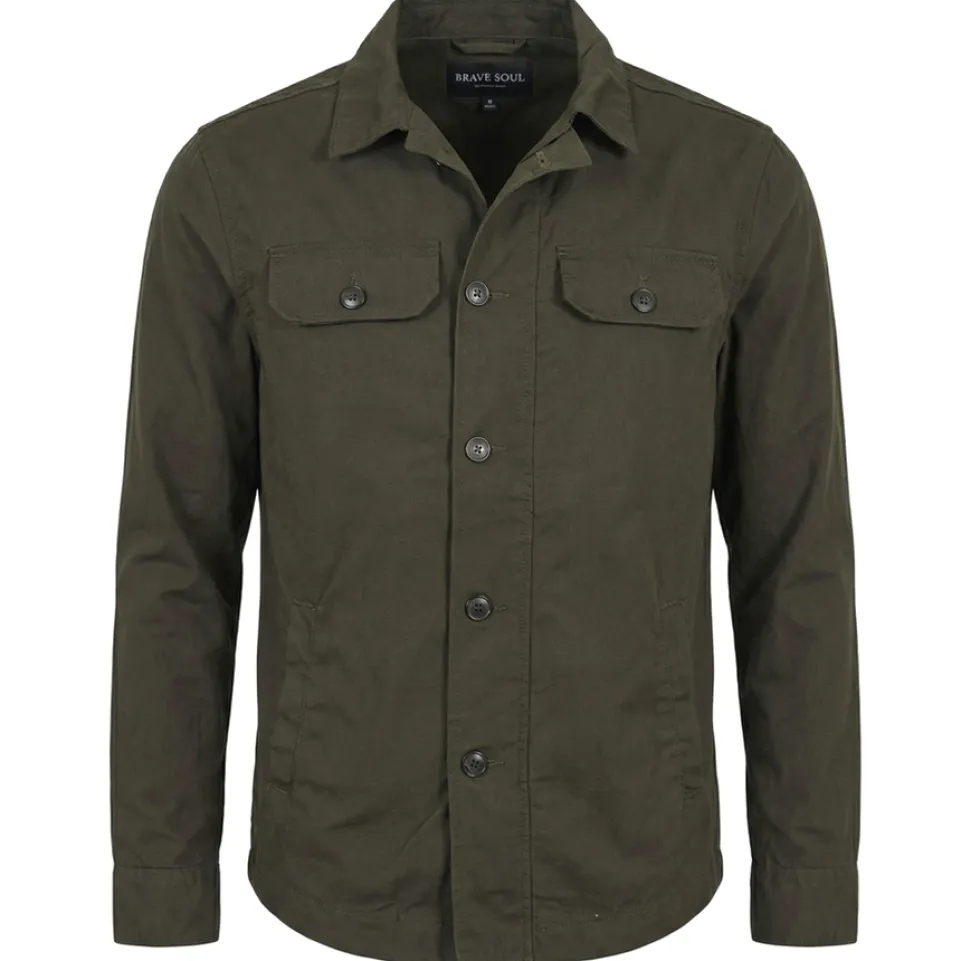 Process Black Button Herren Overshirt Hemdjacke MJK-PBOASIS-KHAKI-1