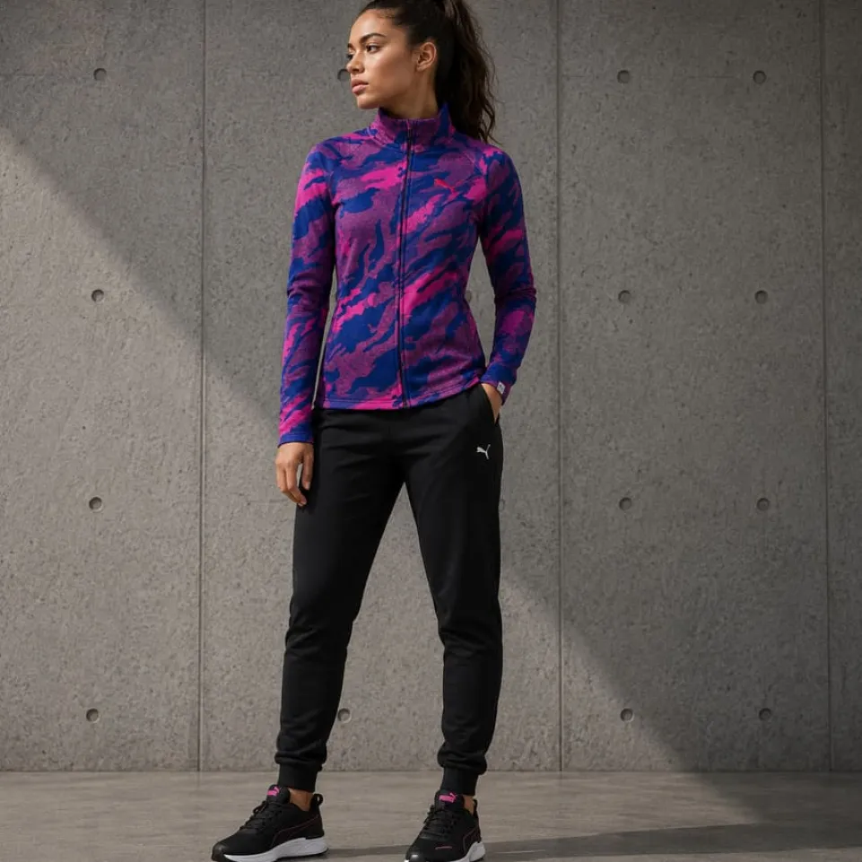 PUMA Energized Allover Print Damen Kapuzen Sweatjacke 590764-10