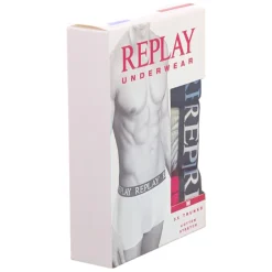 REPLAY Basic Cuff Logo Herren Boxershorts 3er-Pack I101102-N176