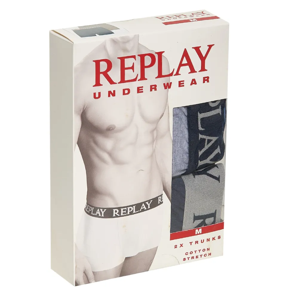 REPLAY Boxer Style Cuff Logo Herren Boxershorts 2er-Pack I101143-N145
