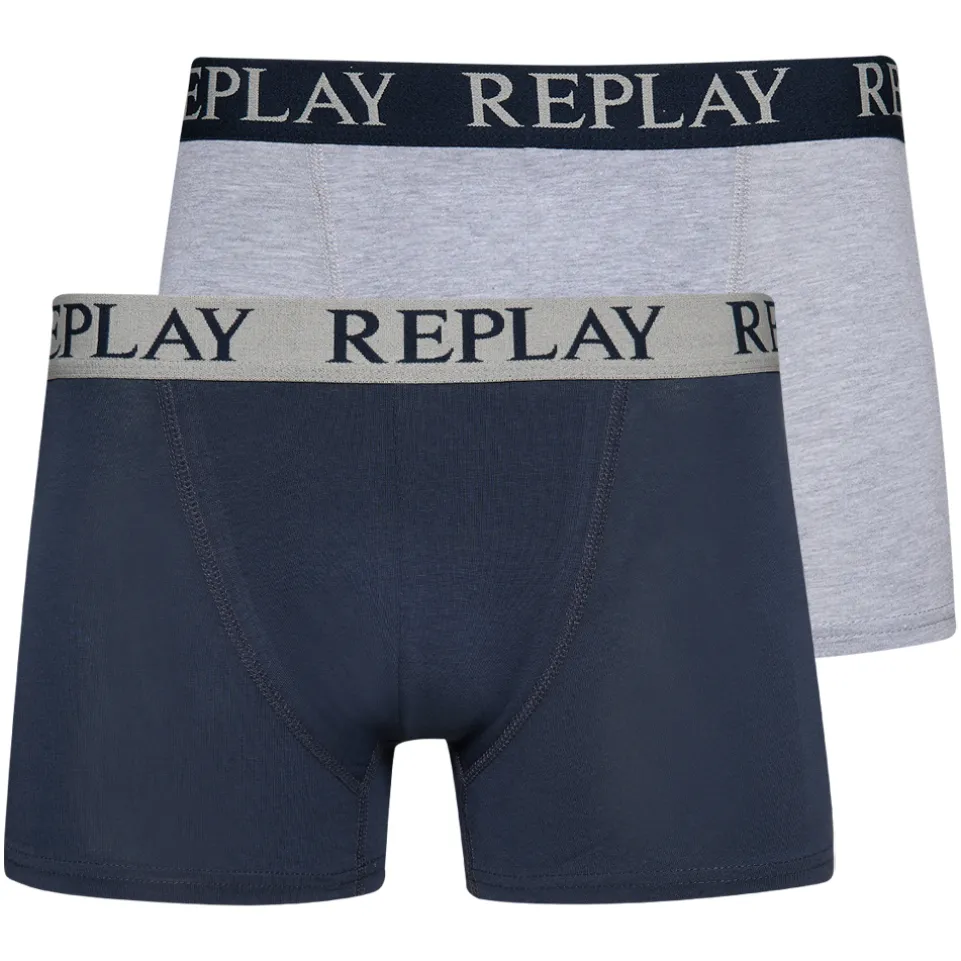 REPLAY Boxer Style Cuff Logo Herren Boxershorts 2er-Pack I101143-N145