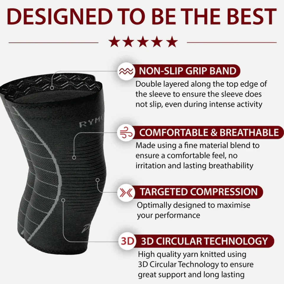 Rymora Unisex Kniebandage 2er-Pack KNEE2PAC
