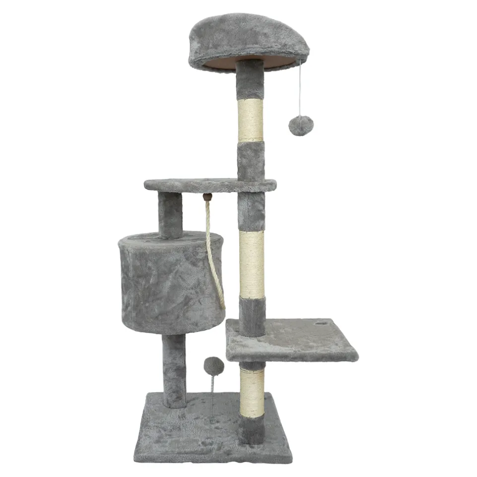 SPOCADO "Athletic" Kratzbaum für Katzen 112 x 40 x 40 cm grau