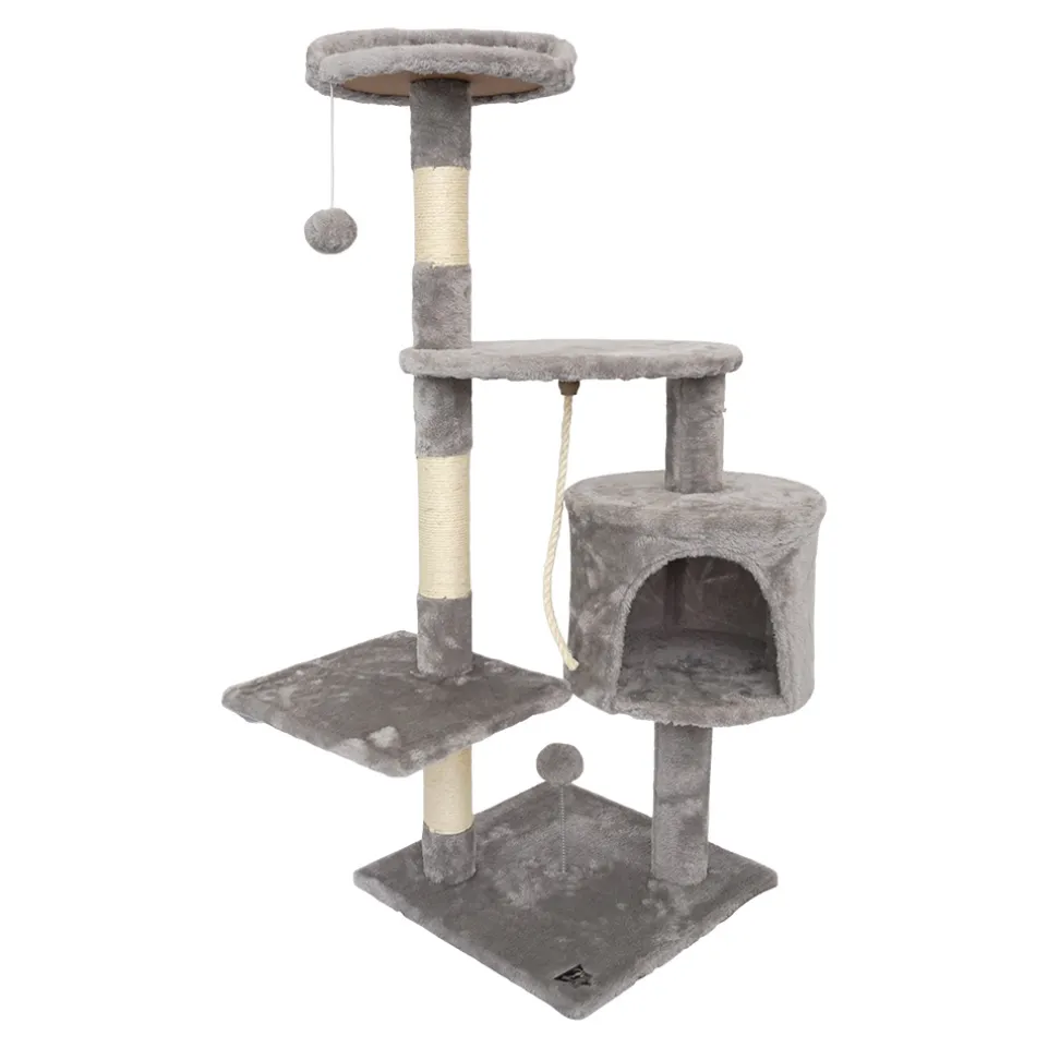 SPOCADO "Athletic" Kratzbaum für Katzen 112 x 40 x 40 cm grau