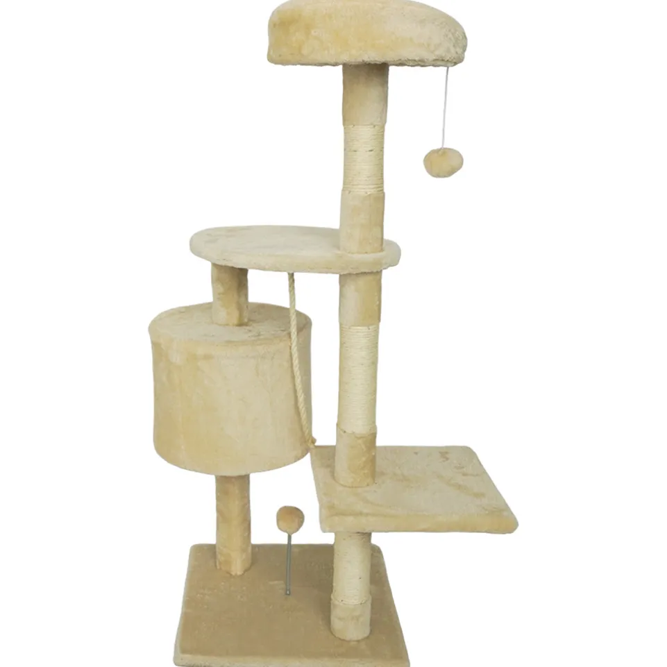 SPOCADO "Athletic" Kratzbaum für Katzen 112 x 40 x 40 cm beige