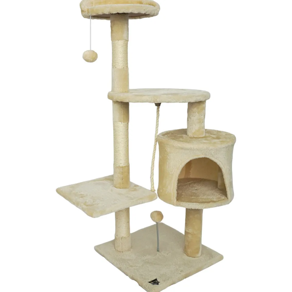 SPOCADO "Athletic" Kratzbaum für Katzen 112 x 40 x 40 cm beige