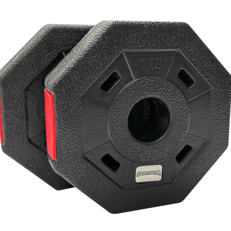 SPORTINATOR 1 kg Bumper Plates Fitness Hantelscheiben 2er-Set