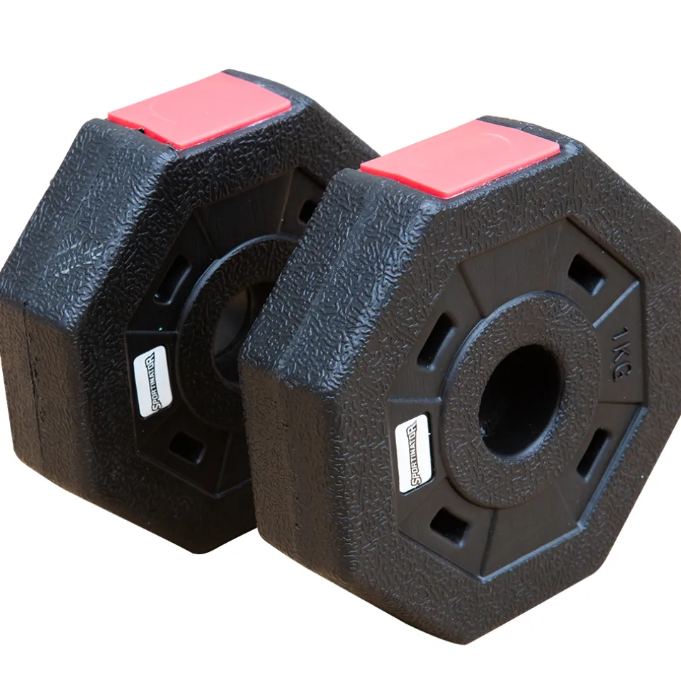 SPORTINATOR 1 kg Bumper Plates Fitness Hantelscheiben 2er-Set