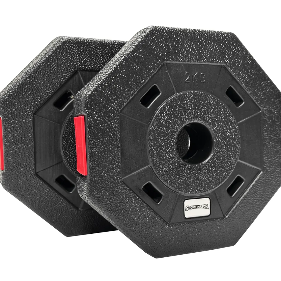 SPORTINATOR 2 kg Bumper Plates Fitness Hantelscheiben 2er-Set