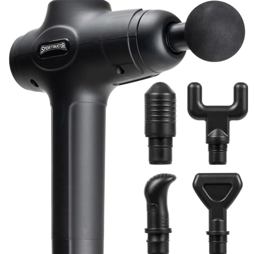 SPORTINATOR "Level Up" Massagepistole inkl. Zubehör schwarz