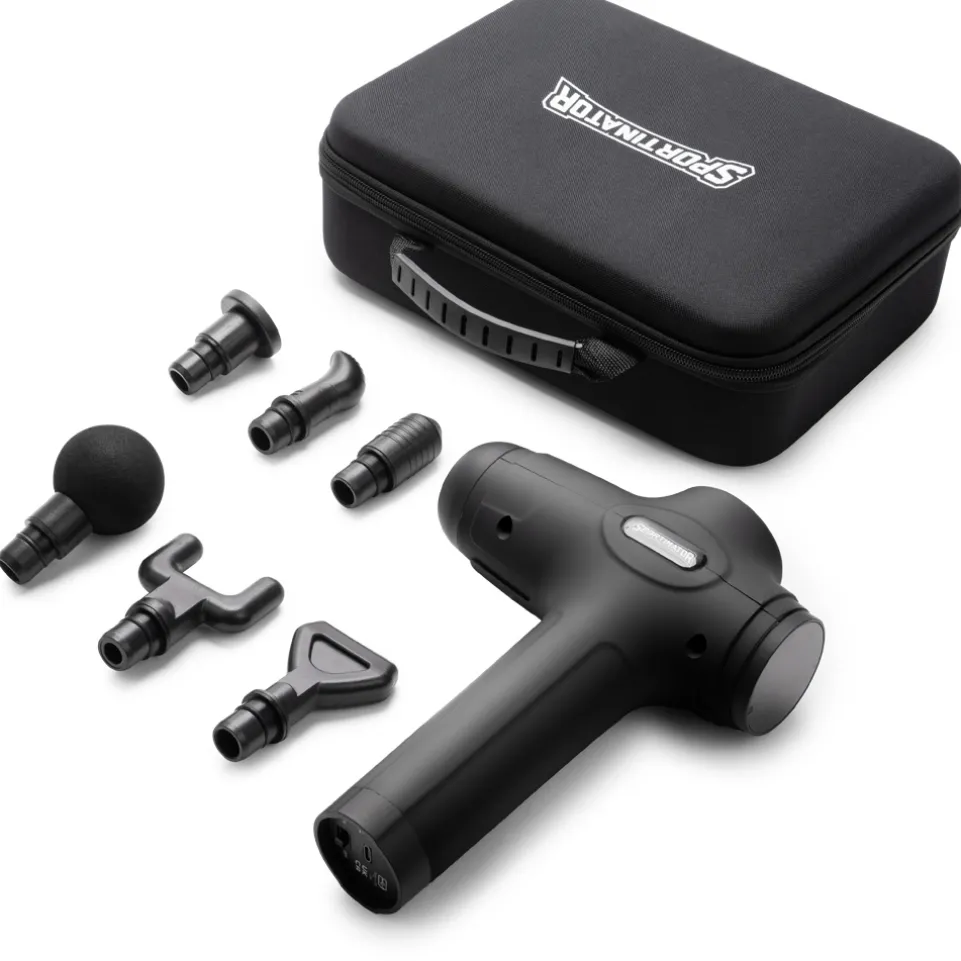 SPORTINATOR "Level Up" Massagepistole inkl. Zubehör schwarz