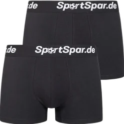 Sportspar.de Herren "Double Sparbuchse" Boxershorts 2er-Pack schwarz-weiß