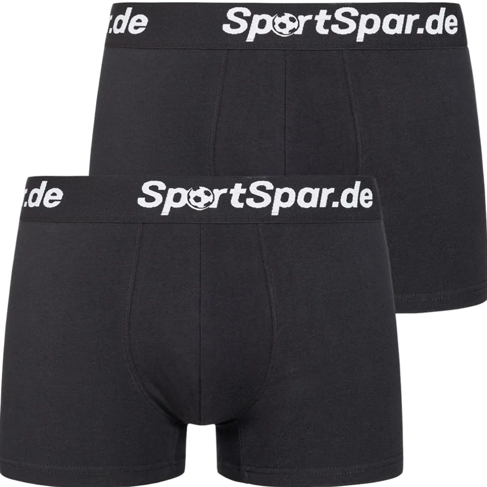 Sportspar.de Herren "Double Sparbuchse" Boxershorts 2er-Pack schwarz-weiß