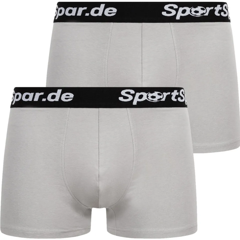 Sportspar.de Herren "Double Sparbuchse" Boxershorts 2er-Pack grau