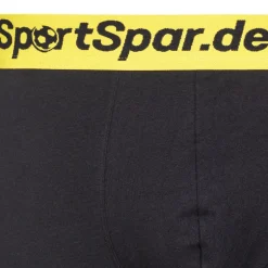 Sportspar.de Herren "Double Sparbuchse" Boxershorts 2er-Pack schwarz-gelb
