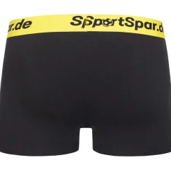 Sportspar.de Herren "Double Sparbuchse" Boxershorts 2er-Pack schwarz-gelb