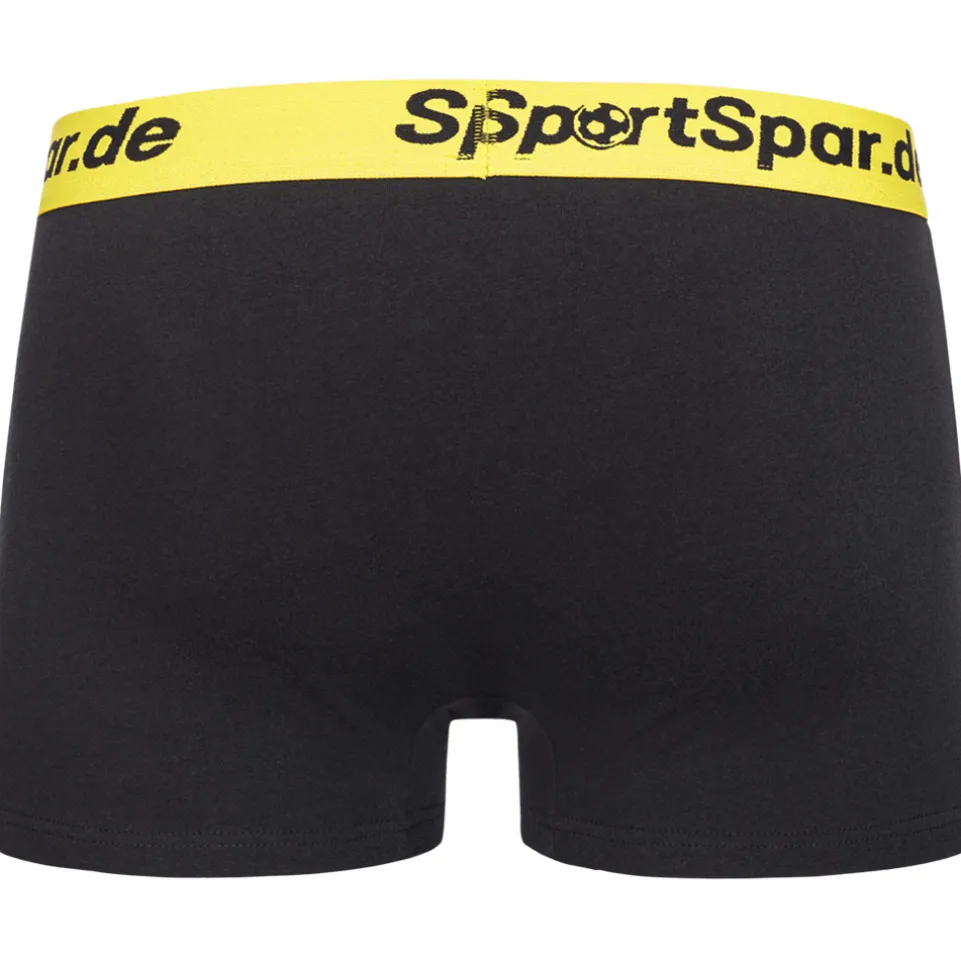 Sportspar.de Herren "Double Sparbuchse" Boxershorts 2er-Pack schwarz-gelb
