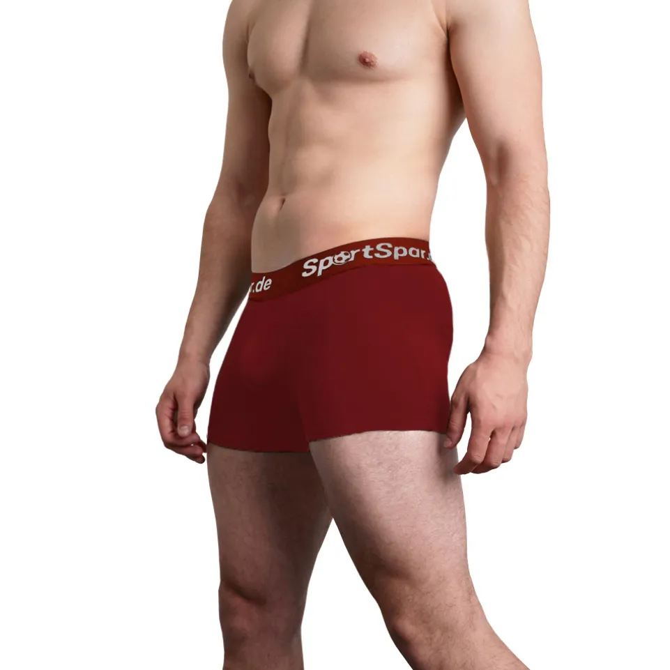 Sportspar.de Herren "Double Sparbuchse" Boxershorts 2er-Pack weinrot