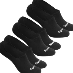 SportSpar.de "Sparlinge" Füßlinge Sneaker Socken 3 Paar schwarz