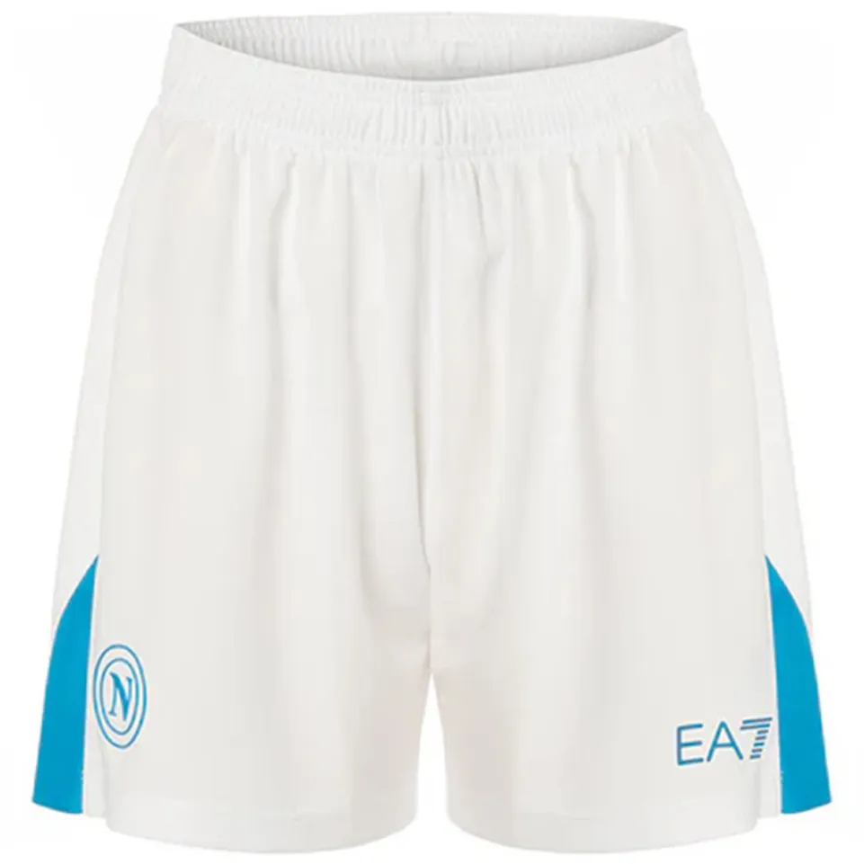 SSC Neapel EA7 Emporio Armani Herren Heim Shorts EASSCN25G13-WHITE-AZZURO