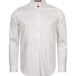 TED BAKER Ardea Dot Herren Langarm Hemd 272171-WHITE