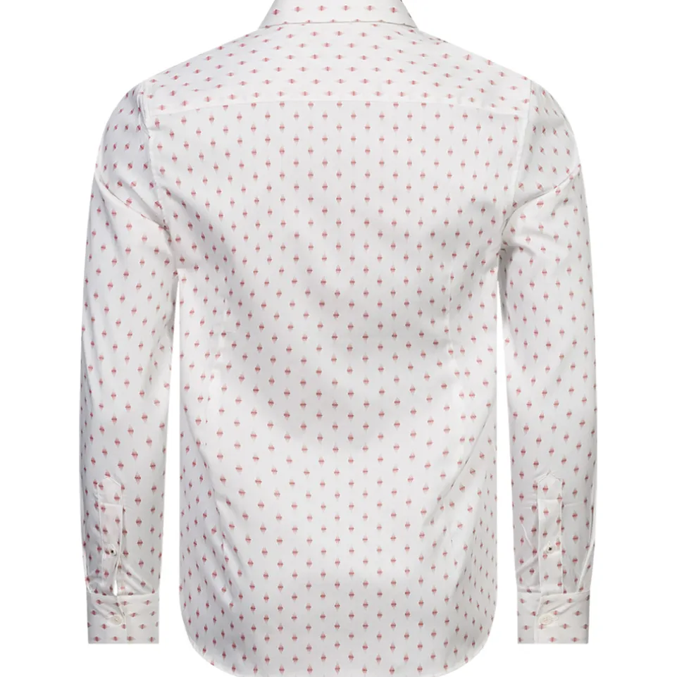 TED BAKER Ardea Dot Herren Langarm Hemd 272171-WHITE