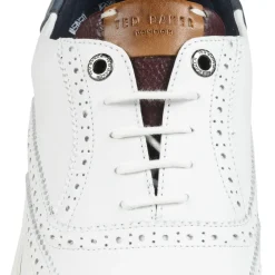TED BAKER Dennton Cupsole Herren Leder Schuhe 243218-WHITE