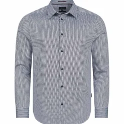 TED BAKER Faenza Geo Herren Langarm Hemd 272167-NAVY
