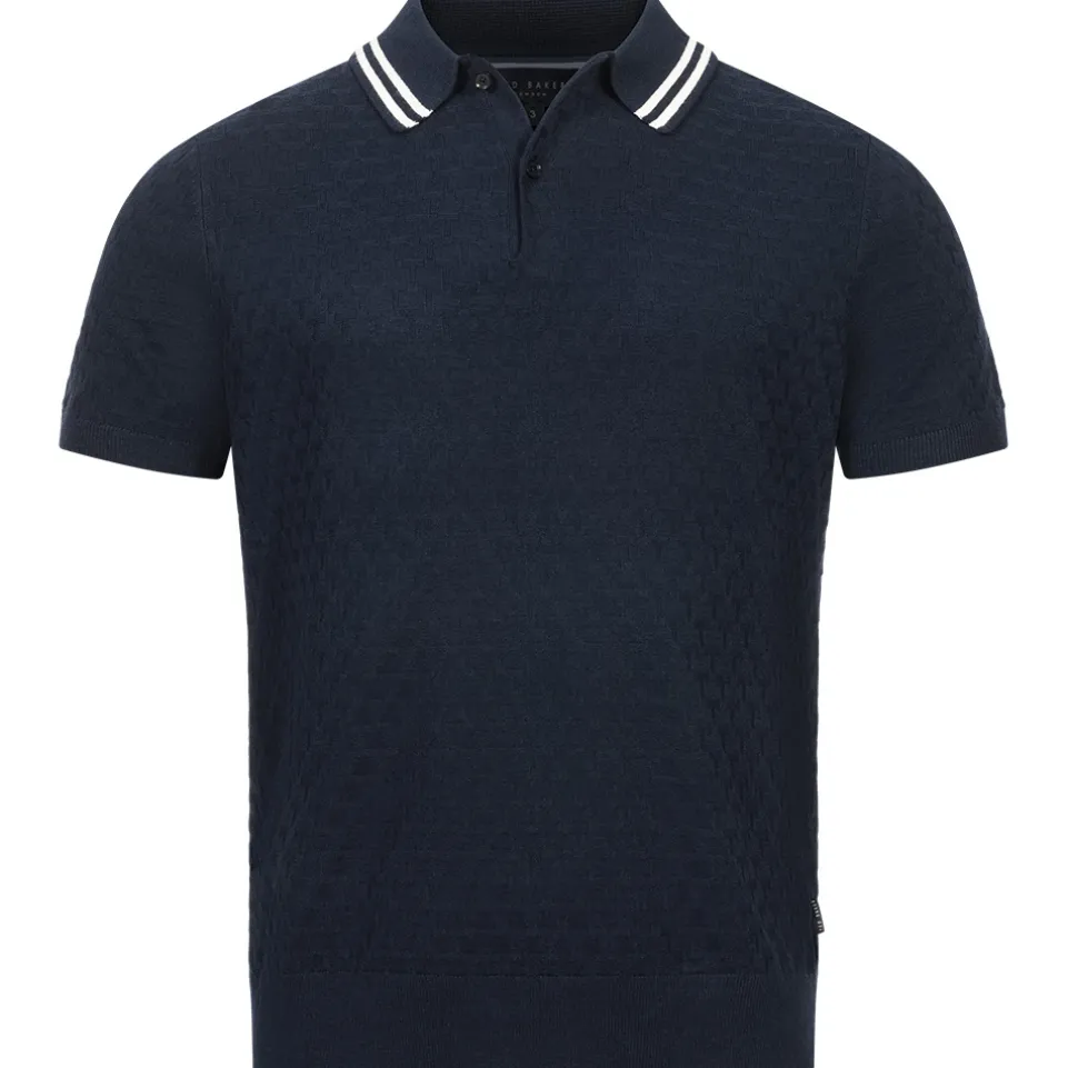 TED BAKER Mahana Stitched Herren Polo-Shirt 267386-NAVY