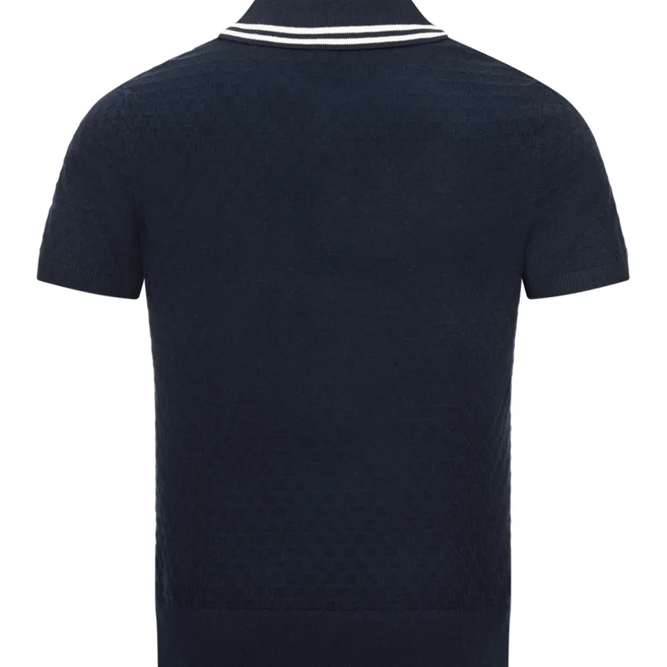 TED BAKER Mahana Stitched Herren Polo-Shirt 267386-NAVY