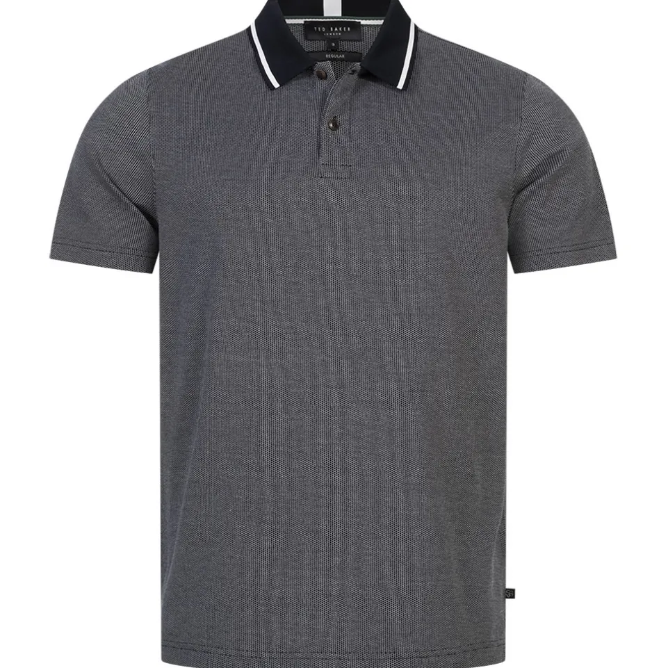 TED BAKER Mini Jacquard Stitch Herren Polo-Shirt 261464-DK-BLUE