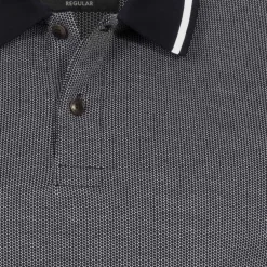 TED BAKER Mini Jacquard Stitch Herren Polo-Shirt 261464-DK-BLUE