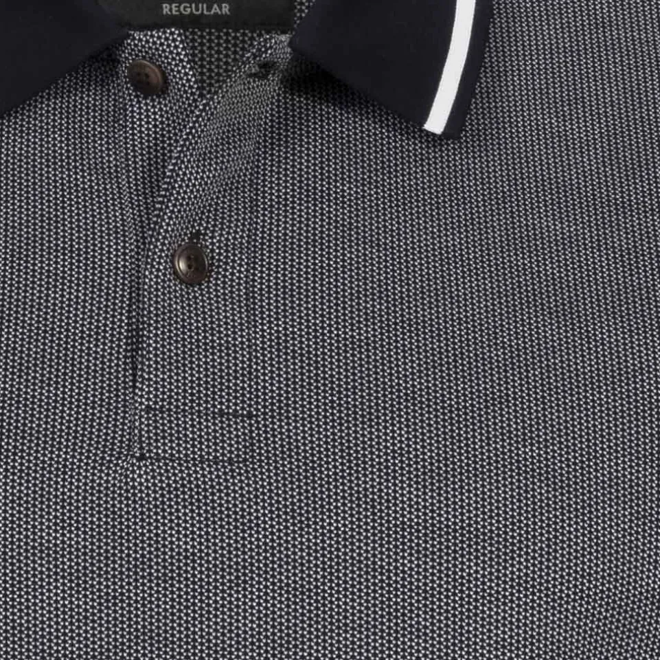TED BAKER Mini Jacquard Stitch Herren Polo-Shirt 261464-DK-BLUE