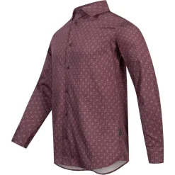 TED BAKER Pavia Star Geo Print Herren Langarm Hemd 272176-MAROON