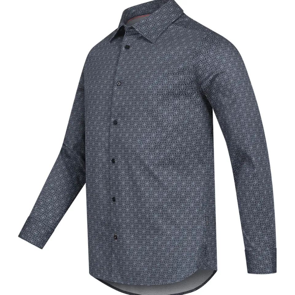 TED BAKER Pavia Star Geo Print Herren Langarm Hemd 272176-NAVY