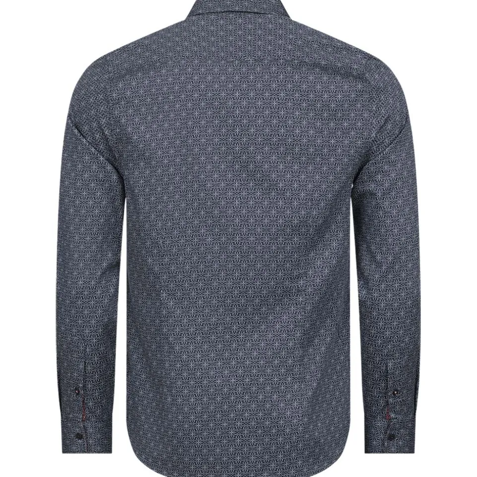 TED BAKER Pavia Star Geo Print Herren Langarm Hemd 272176-NAVY