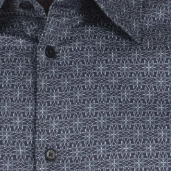 TED BAKER Pavia Star Geo Print Herren Langarm Hemd 272176-NAVY