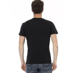 TRUSSARDI Action Herren Conqueror V-Ausschnitt T-Shirt Schwarz 2AT108003