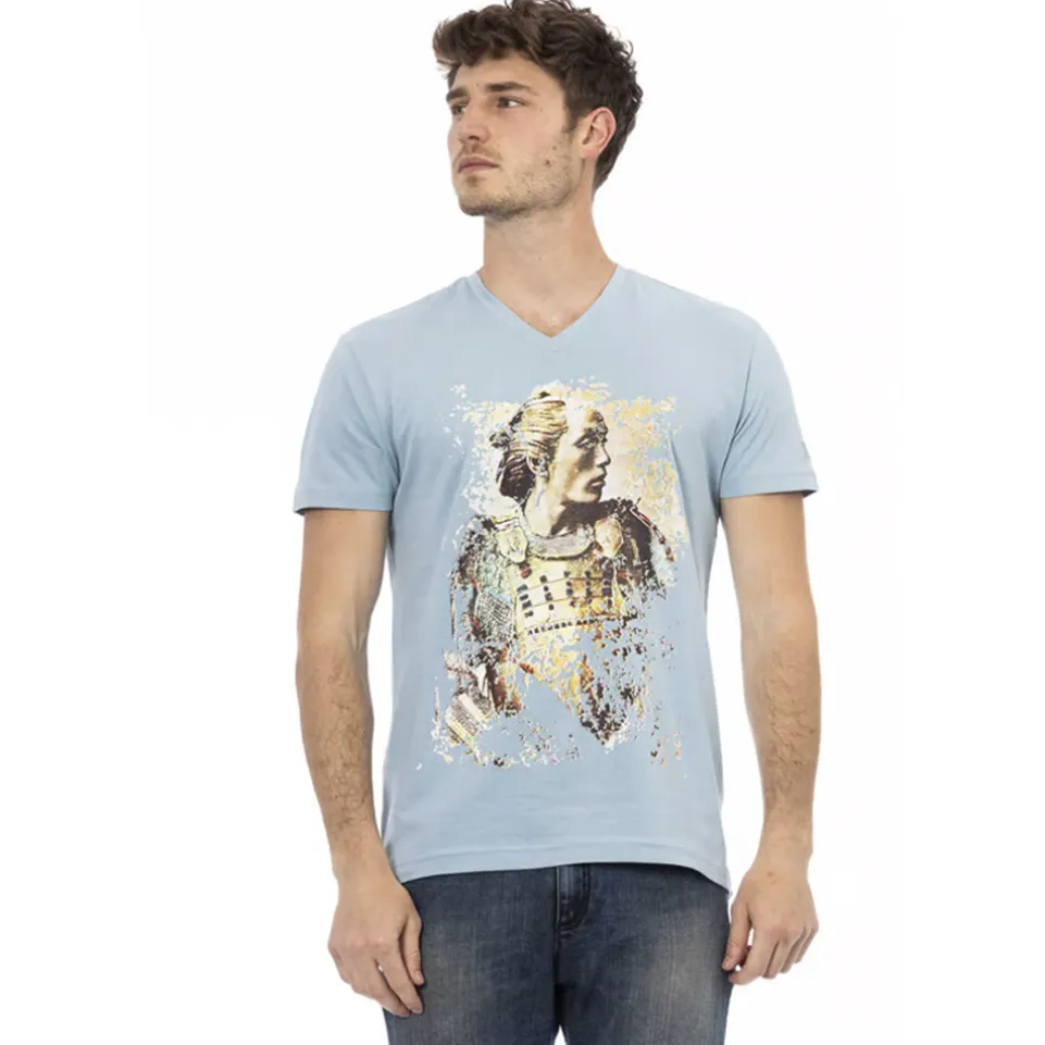 TRUSSARDI Action Herren Conqueror V-Ausschnitt T-Shirt Hellblau 2AT108007