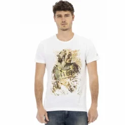 TRUSSARDI Action Herren Rundhals Conqueror T-Shirt Weiß 2AT08F001