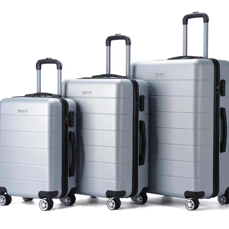 VERTICAL STUDIO "Aalborg" 20" 24" 28" Koffer 3-er Set silber