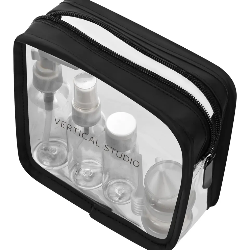VERTICAL STUDIO "Terråk" Kosmetiktasche mit Reiseflaschen schwarz