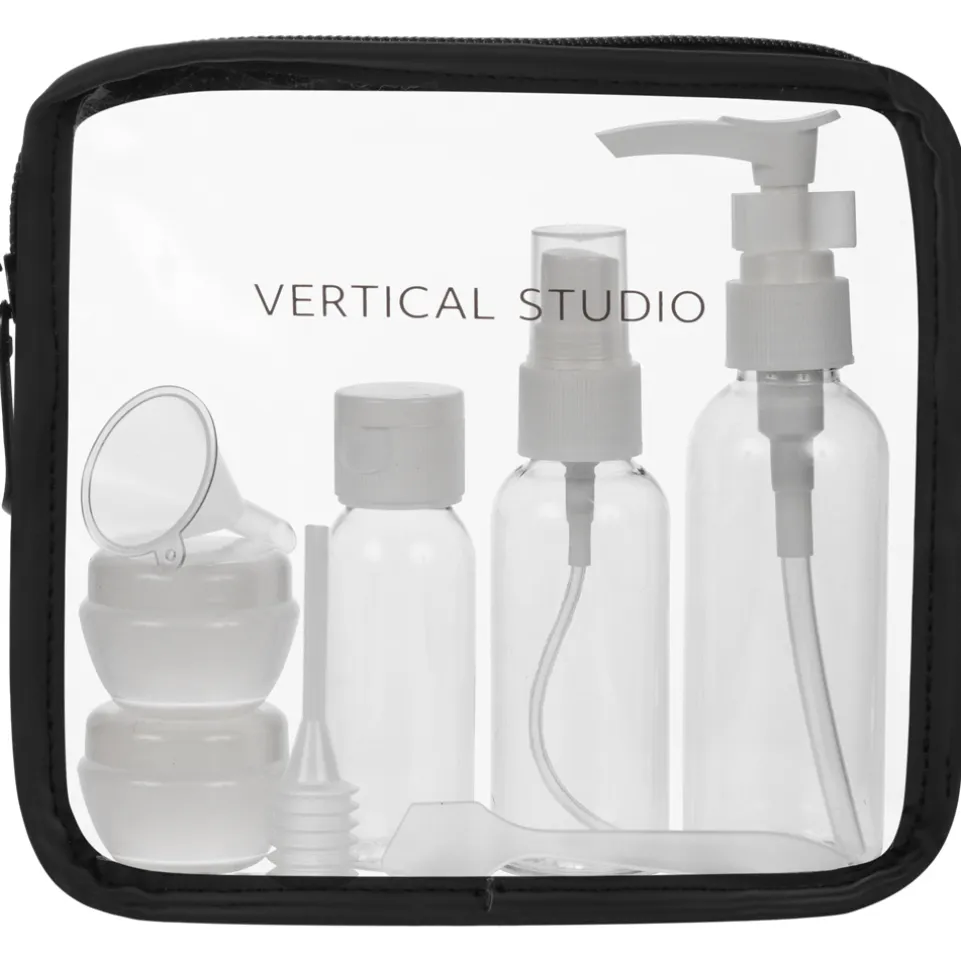 VERTICAL STUDIO "Terråk" Kosmetiktasche mit Reiseflaschen schwarz