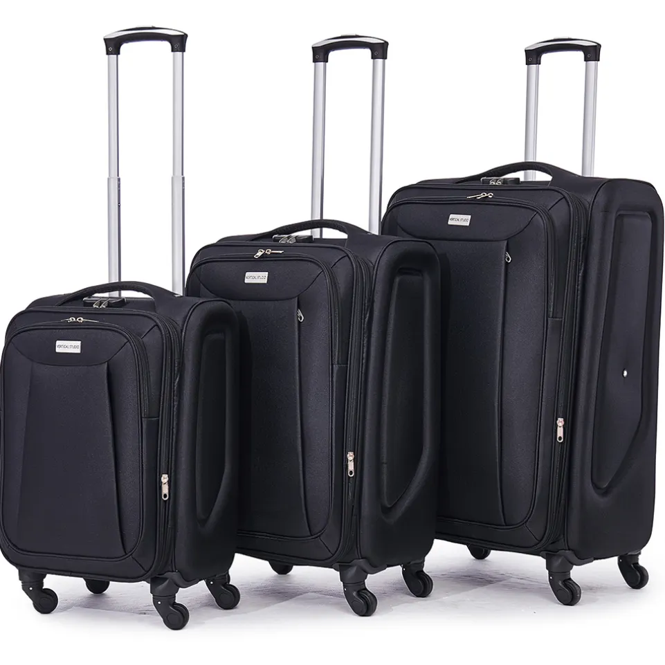 VERTICAL STUDIO "Tromso" 20" 24" 28" Stoffkoffer 3er-Set schwarz