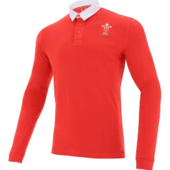 Wales WRU macron Rugby Herren Langarm Trikot 58195692